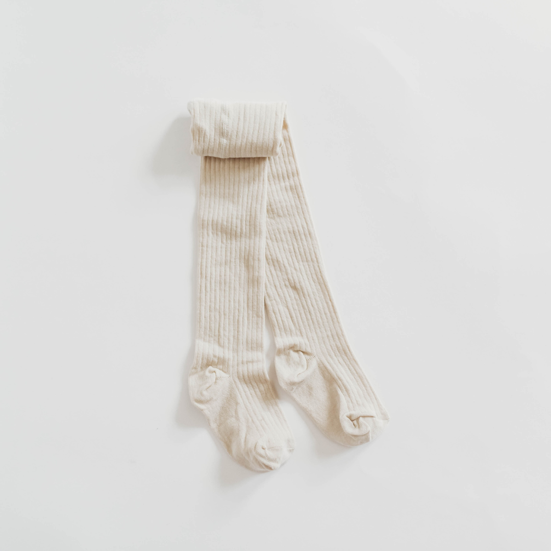 Ribbed Tights - Undyed Organic Cotton