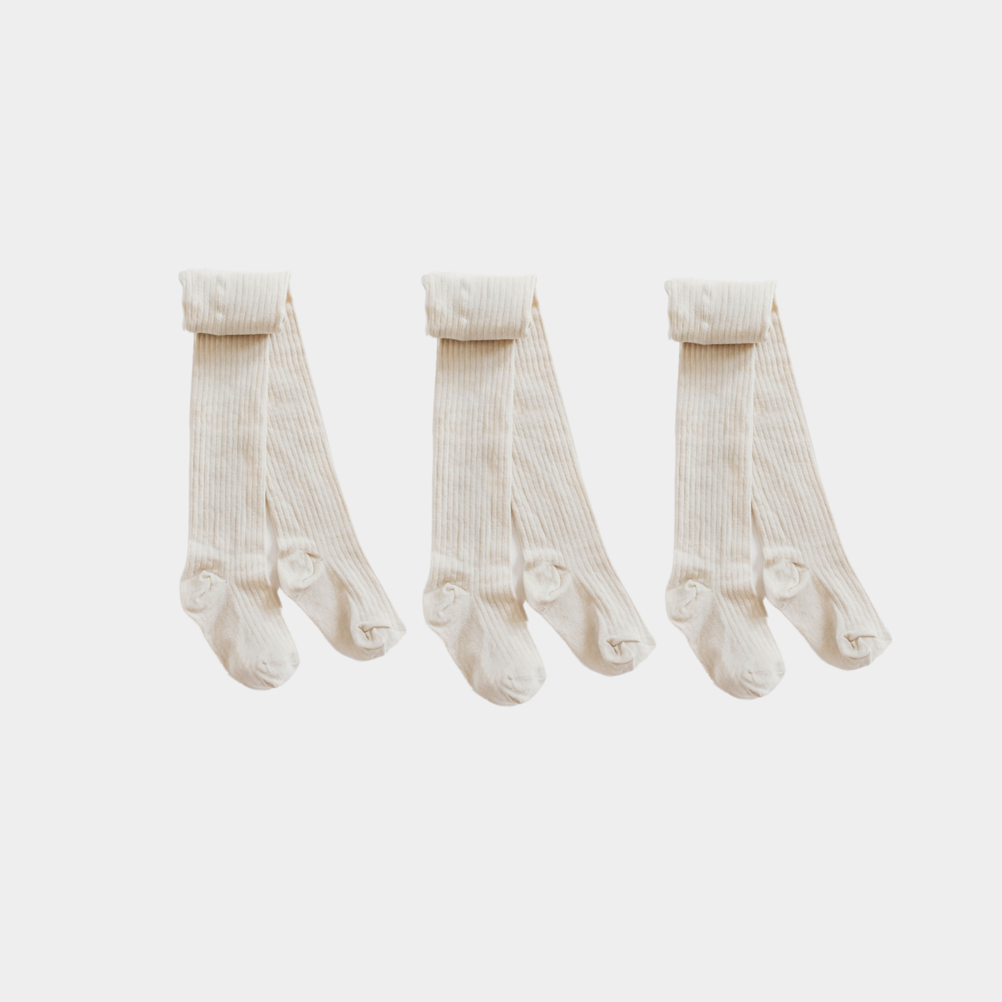 Ribbed Tights - Undyed Organic Cotton
