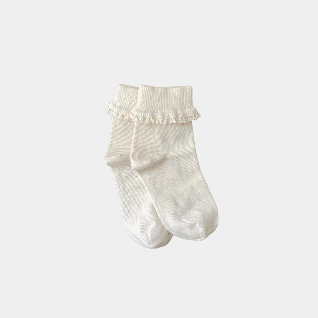 Lace Cotton Socks - Undyed Organic Cotton