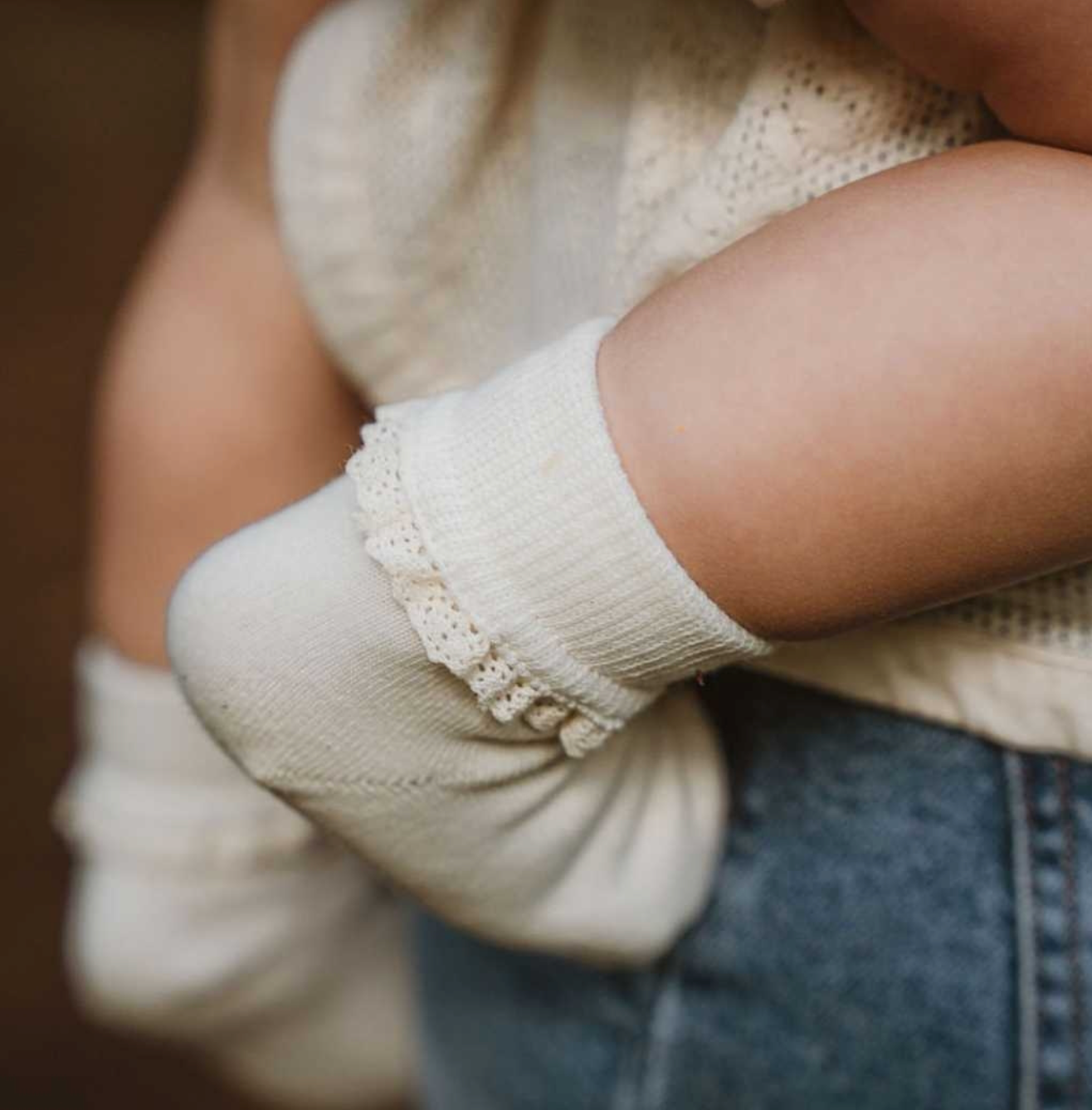 Lace Cotton Socks - Undyed Organic Cotton