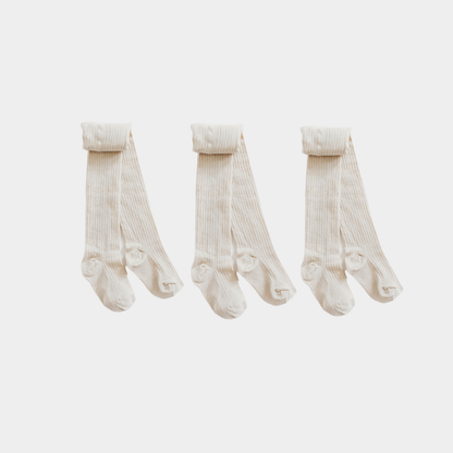 Ribbed Tights  - Undyed Organic Cotton