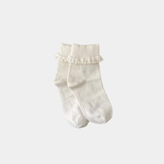 Lace Cotton Socks - Undyed Organic Cotton