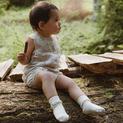 Lace Cotton Socks - Undyed Organic Cotton